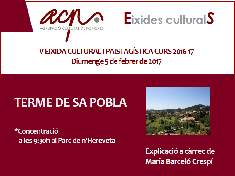 V EIXIDA CULTURAL I PAISATGÍSTICA AL TERME DE SA POBLA