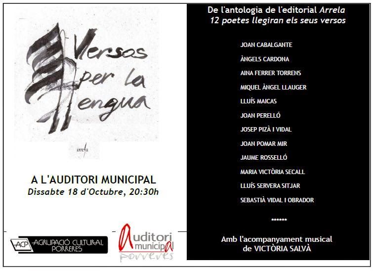 Versos per la llengua a l'Auditori Municipal