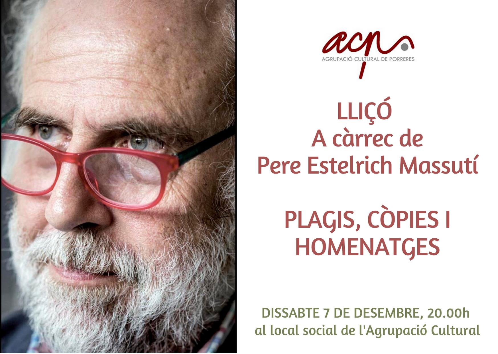 LLIÇÓ A CÀRREC DE PERE ESTELRICH MASSUTÍ
