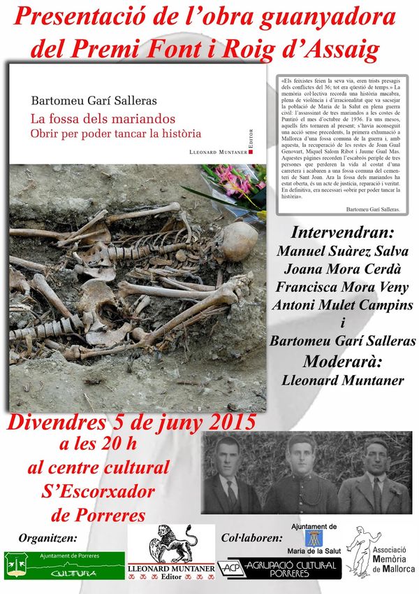Presentació de l'obra guanyadora del Premi Font i Roig d'Assaig, de Bartomeu Garí Salleras