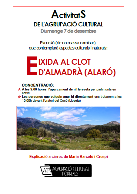 Eixida al Clot d'Almadrà (Alaró)