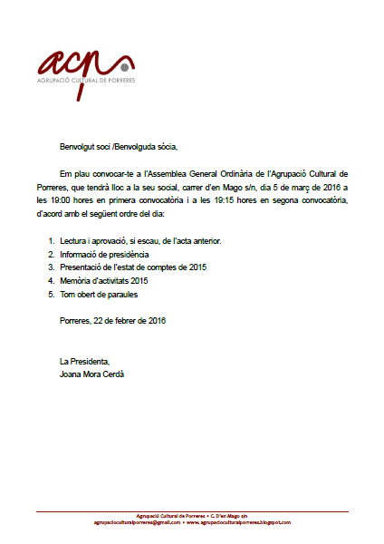 Assemblea General de Socis i sòcies 2016