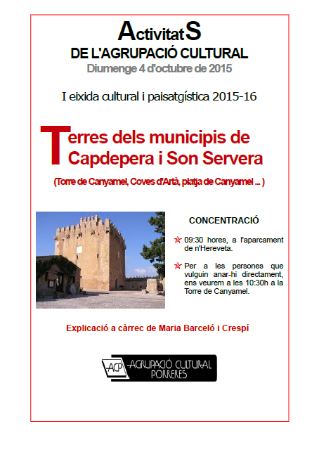 1a exida curs 2015-16: Terres de Son Servera i Capdepera