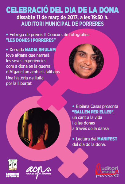 XERRADA DE NADIA GHULAM. UNA HISTÒRIA DE LLUITA PER LA LLIBERTAT. DIA DE LA DONA 2017