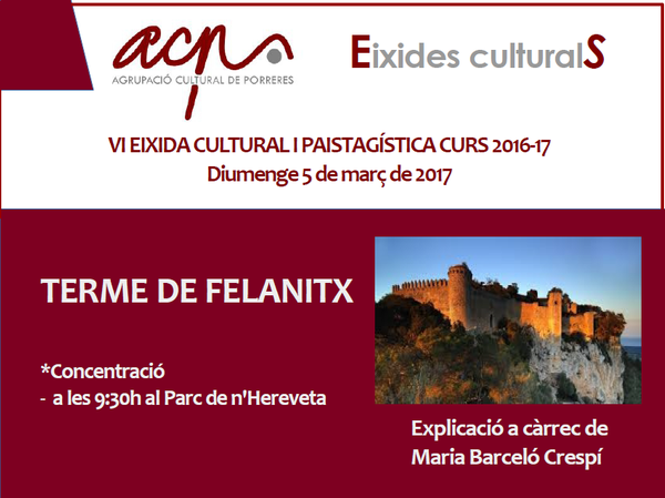 VI Exida cultural i paisatgística: TERME DE FELANITX