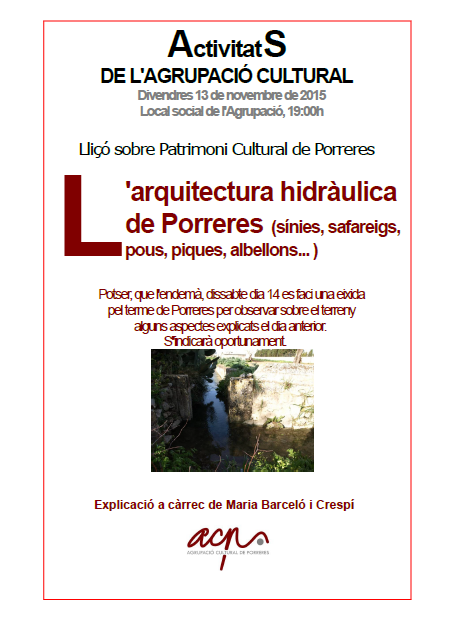 Lliçó: l'arquitectura hidràulica de Porreres