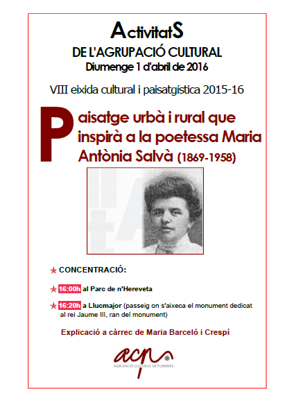 Paisatge urbà i rural que inspirà a la poetessa Maria Antònia Salvà