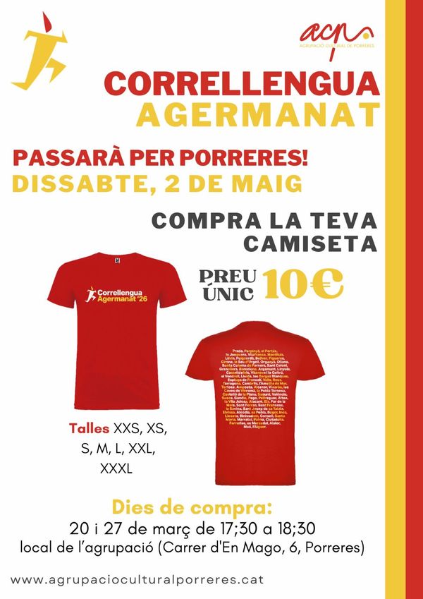 EL CORRELLENGUA AGERMANAT PASSARÀ PER PORRERES!